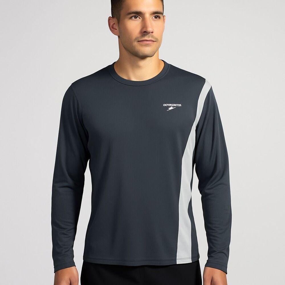 Brooks Equilibrium Technology Long Sleeve Running Shirt Gray Black Size M Athlet